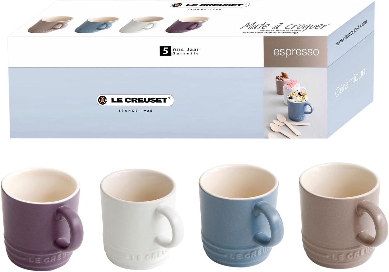 LE CREUSET 27 x 7,5 x 8,5 cm, 100 ml, Matt Stone EspressoTassen 4er Set Amazon.de Küche