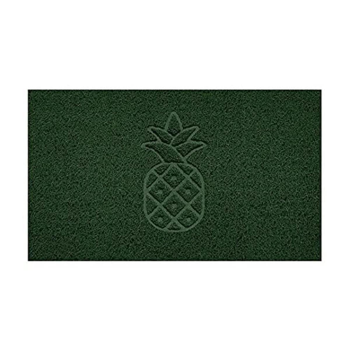 Nicoman Embossed Spaghetti Door Mat Dirt-Trapper Jet-Washable Doormat 70x43cm (Green, PINEAPPLE Shape) - Use on Carpet ONLY