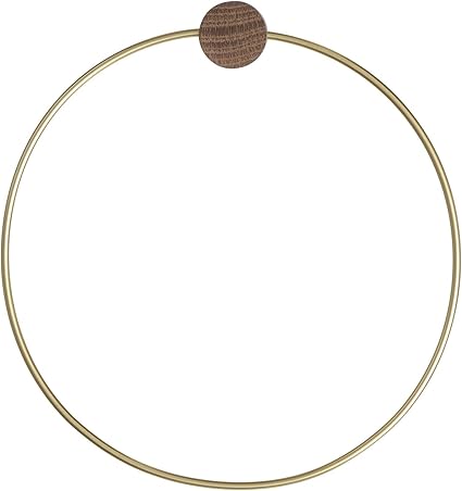 ferm LIVING - Toallero latón macizo/mate pulido/roble ...