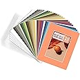 Golden State Art, Pack of 25 Mixed Colors Pre-Cut 8x10 Picture Mat for 5x7 Photo with White Core Bevel Cut Mattes Sets. Includes 25 High Premier Acid Free Mats & 25 Backing Board & 25 Clear Bags