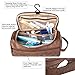Amzbag Leather Toiletry Bag Travel Toiletry Organizer Portable Hanging Makeup Bag Dopp Kit & Shaving Cosmetic Bag for Men Women (Brown)