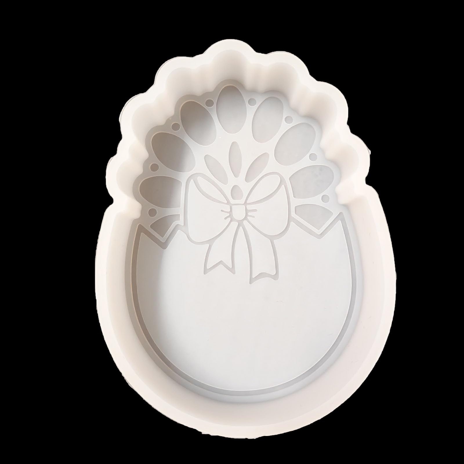 Photo 1 of (300+ Design Optional) Fuehbur Easter Egg with Bow Shape Car-Freshie Resin Silicone Aroma Bead Candle Soap Mould, Oven Safe