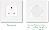 Norjews 20 Pack UK Plug Socket Covers White Child Safety Socket Protectors view 3