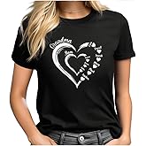 PTB620612 Personalized Grandma Heart Shirts, Custom Mom Grandma and Grandkids Name Hearts Shirts for Grandma Mother's Day