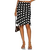 Tankaneo Womens Polka Dot Midi Skirt Summer Elastic High Waisted Skirts Sheer Mesh Going Out Vintage Flowy Skirts