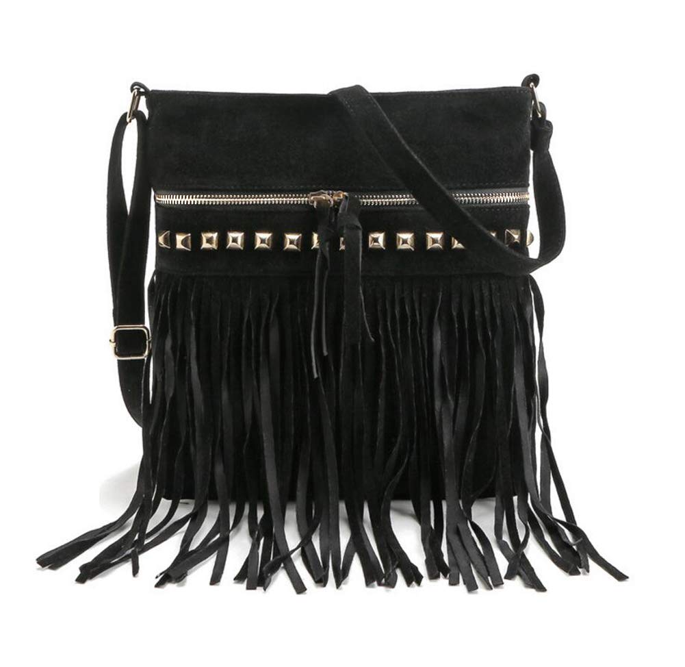 Diyafas Women Tassel Shoulder Bag Casual Handbag Messenger Cross Body Bags for Girls