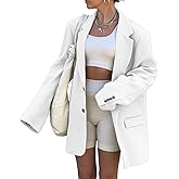 Grlasen Women Casual Elegant Long Sleeve Oversized Lapel Blazers Open Front Solid Work Office Jacket Blazer