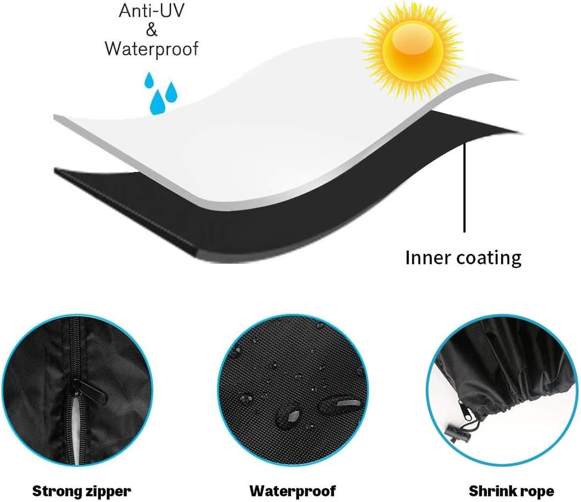 UPODA Patio Umbrella Cover, Waterproof Outdoor Umbrellas Cover Anti-UV Proof of Rain Wind Dust Umbrella Cover for 9ft to 11ft Outdoor Umbrellas with Zipper: Kitchen & Dining