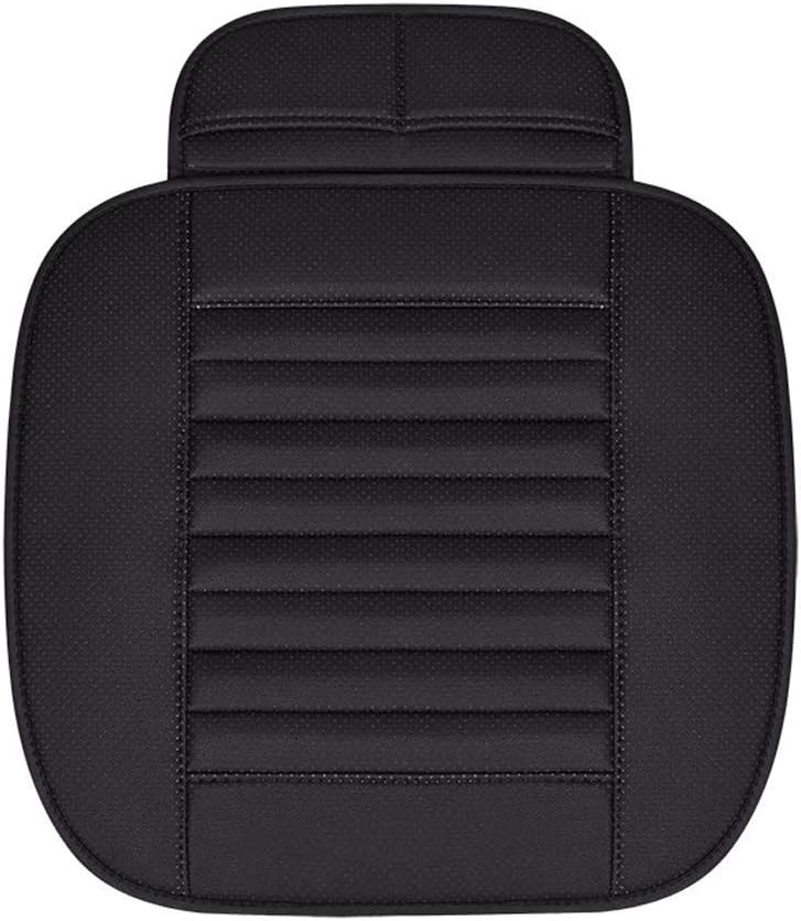 Drasawee Car Seat Cushion, Car Seat Pad with PU Leather Bamboo Charcoal Car Seat Protector (Black, For Front Seat) - Image 3