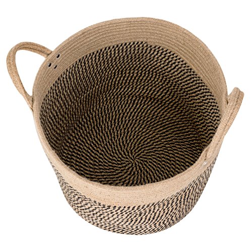CHICVITA Large Jute Basket Woven Storage Basket with Handles Natural