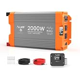 2000W Pure Sine Wave Power Inverter 12V DC to 120V AC, ETL Listed to UL 458 | Surge 4000W, for RV, Truck, Solar, Outdoor, Home, Off-Grid, Power Inverter with 2 AC Outlet, Hardwire Port, Remote Control