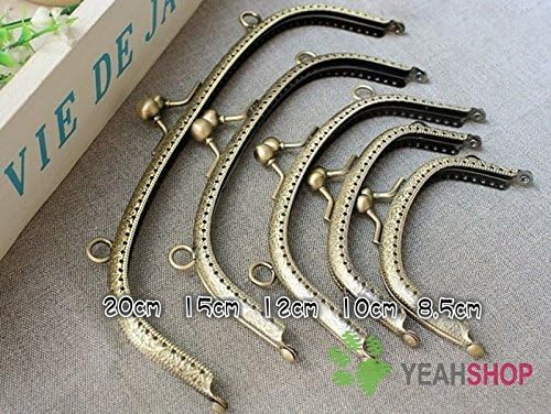 Antique Brass Embossed Curve Purse Frame - 20cm / 7.9 inch (PF-25)
