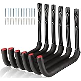 Naikozmo Garage Storage Ladders Hooks, 6 Pack Heavy Duty Utility Hanger, 9.8IN Wall Mount Rack Safely Holds 50 Pounds
