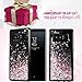 Caka Case for Galaxy Note 8 Glitter Case for Women Girls Liquid Bling Shining Sparkle Luxury Flowing Floating Waterfall Quicksand Girly Soft TPU Black Case for Samsung Galaxy Note 8 (Rose Gold)