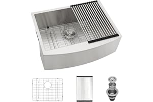 27 Farmhouse Sink Stainless Steel - Logmey 27x20 Inch Apron Front Sink Stainless Farm Sink 16 Gauge Single Bowl Kitchen Sink