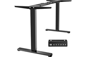 VIVO Heavy Duty Dual Motor Electric Sit Stand Desk Frame, 220 lbs Capacity up to 85" x 43" Tops, Memory Controller Height Adjustable Frame Only, Black, DESK-E-200B