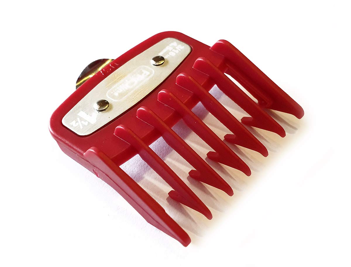Professional Line Attachment Comb With Metal Fitting 1½ Cutting Guide 1.5 4.5mm in RED, Fit - Super Taper, Chromepro, Balding, Magic 5 Star and other standard full sized clippers