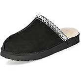 OOW Fuzzy Slippers for Women Cozy House Shoes Winter Warm Memory Foam Slipper for Indoor and Outdoor Faux Fur Mules Cute Fluffy Clogs