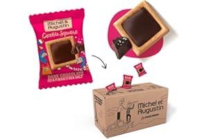 MICHEL & AUGUSTIN Michel et Augustin Cookies Individually Wrapped Snacks, Dark Chocolate & Sea Salt Shortbread Cookies, Bulk Snacks, 180 French Butter Cookies