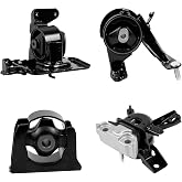 4PCS Engine Mount Set Compatible with 2006-2008 Toyota RAV4 2.4L Automatic | Steel brackets rubber, replaces A62012 A62049HY A62050 A62064, front rear right trans positions, dampens chassis vibration