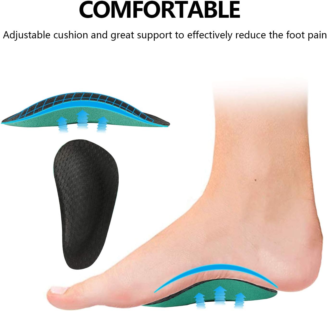 New Update 6 Size Arch Support Sleeves for Men & Women Elastic Copper Bandage Foot Care Brace for Pain Relief of Plantar Fasciitis,High Arch Size M: Health & Personal Care