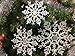 Snowflake Christmas Ornaments - Set of 42 Assorted Sized Snowflakes - Iridescent White Snow Flake Ornaments with Glitter Accents - 4