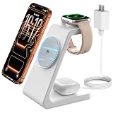 Magsafe Wireless Charging Station for iPhone: Qi2 Certified 15W Fast Charging Station, 3 in 1 Magnetic Charger Stand for iPhone 17/16/15/14/13/12 Series, Apple Watch, AirPods 4/3/Pro