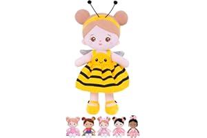 OUOZZZ 12" Soft Baby Doll Toys for 1 + Year Old Girl Gifts, Birthday Gifts for 1 Year Old Girl Christmas Plush Toys Gift for Toddler Kids Yellow Bee Dress