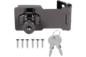 4 Inch Keyed Hasp Lock, Metal Safety Hasp Latches Keyed,Hasp Safety Door Clasp Gate Lock with Key,Knob Locking Hasp Heavy Dut