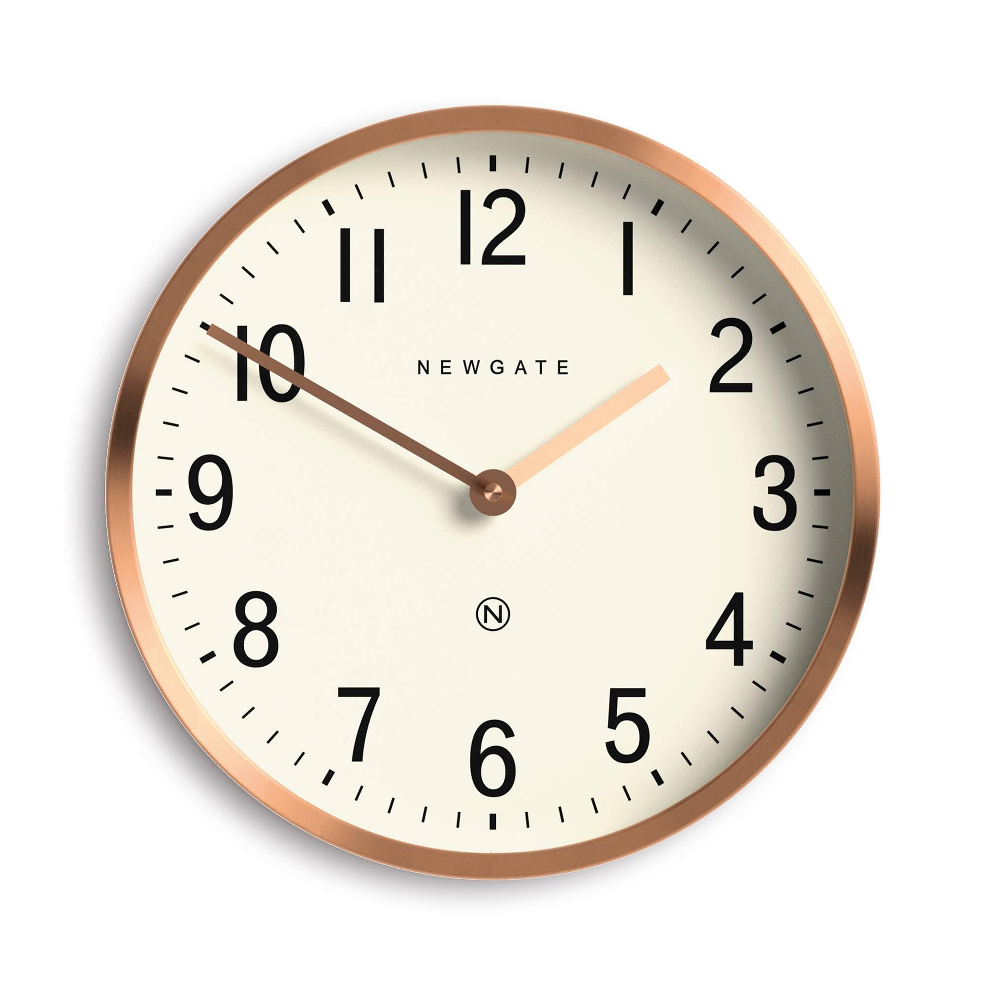 NEWGATE® Master Edwards wall clock | Mid-century style clock | 30cm | Deep metal case with copper/rose gold finish | Modern retro design for kitchen, living room or office — image 1