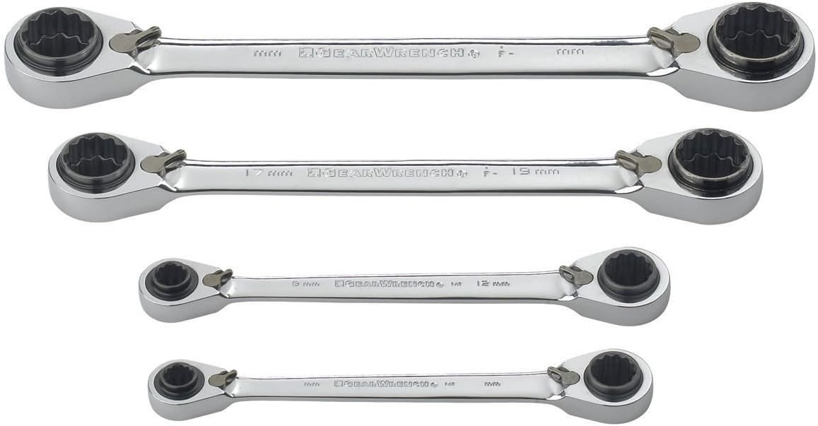 Gearwrench 85215 4 Piece Metric Quadbox Ratcheting Wrench Set Amazon Co Uk Diy Tools