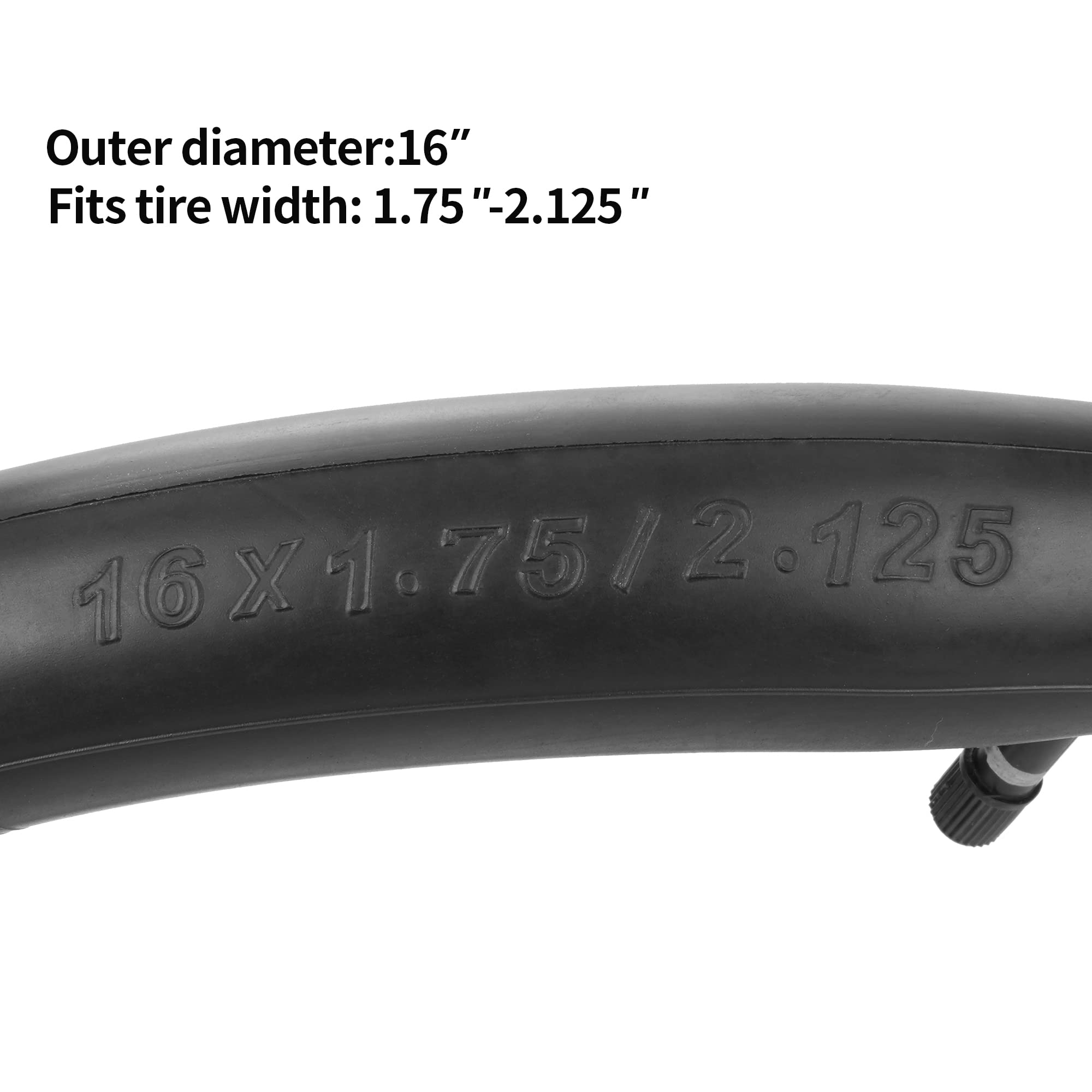 RUTU 2 Pack 16x1.75/2.125 Inner Tubes Compatible AV Valve for Kid Bicycle Go Jogging BoB Stroller Tire Tube Revolution SE/Pro/Flex/SU/Ironman