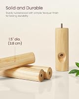 VASAGLE Coat Rack Solid Wood Freestanding Coat Stand 8 Hooks Jelly Pink view 3