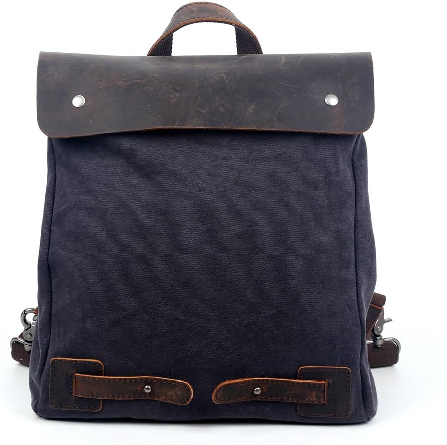 The Same Direction Cooper Convertible Backpack Canvas and Genuine Leather Crossbody Bag (Grey)