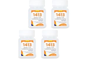 ORAPXI 1413μS/cm Calibration Solution 4-Pack (50mL Each), EC Calibration Standard Calibration Solution for Hydroponics Conductivity Tester, TDS EC Meter, Water Quality Testers