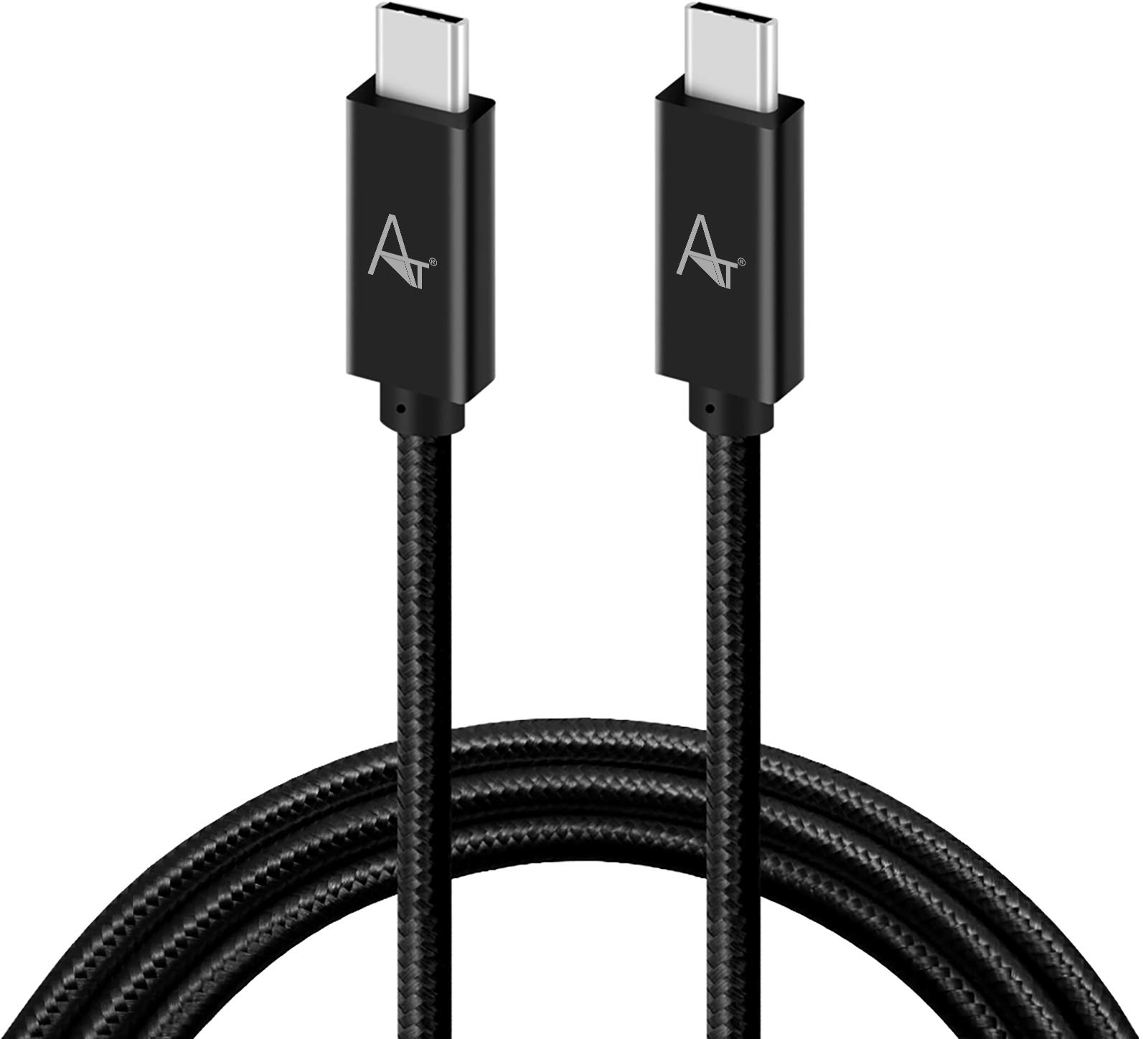 AntilaTech Double Braided 100cm USB Type-C to Type-C 3.1 Gen 2 PD Fast Charging Data and 4K Video Transmission Cable Compatible with Thunderbolt 3 Port – 100W, QC 3.0 Support and E-Mark Chip