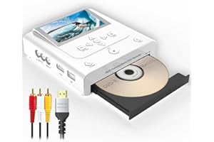 CLARIVIEWS DVD Recorder, VHS to DVD Converter, Convert Analog to Digital from HDMI/AV to DVD,USB,SD Card,HDD,Smart Phone WiFi to DVDs,USB,SD,HDD Copy,Compatible with Apple TV,VHS/DVD Player（White）
