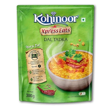 Kohinoor Xpress Eats, Ready-to-Eat Dal Tadka, 300g Microwave Pack