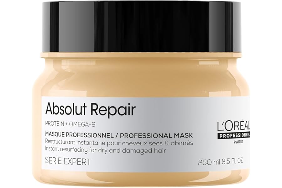 L’Oréal Professionnel Paris Absolut Repair Hair Mask – Nourishing Protein Treatment, Hydrates, Repairs Damage & Adds Shine, For Dry & Damaged Hair