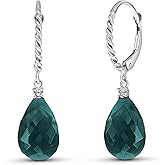 Galaxy Gold GG 14k Solid Gold Leverback Earrings with Diamonds and Emeralds