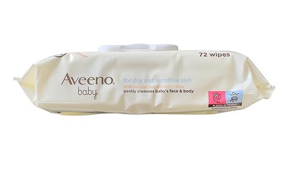 AVEENO BABY DAILY CARE WIPES – CLEANSE GENTLY AND EFFICIENTLY – BABY WIPES – BABY ESSENTIALS – 72 WIPES, LID ON EACH PACK, PACK OF 6 (432 WIPES IN TOTAL)