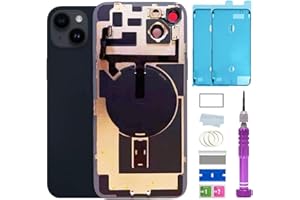 ZMVDJZ 14 Plus Back Glass Replacement with Plate & Flex Cable and All Parts for iPhone 14plus Back Cover Glass (Midnight, 6.7 Inch) + Waterproof Tape + Repair Tools (Midnight)
