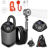 Portable Shower for Camping,7800mAh Rechargeable Camping Shower Pump | 3 Spray Modes, IPX8 Waterproof &amp; Strong Suction Shower Pump for Outdoor Hiking, Beach Travel, RV, Pet Bathing &amp; Gardening
