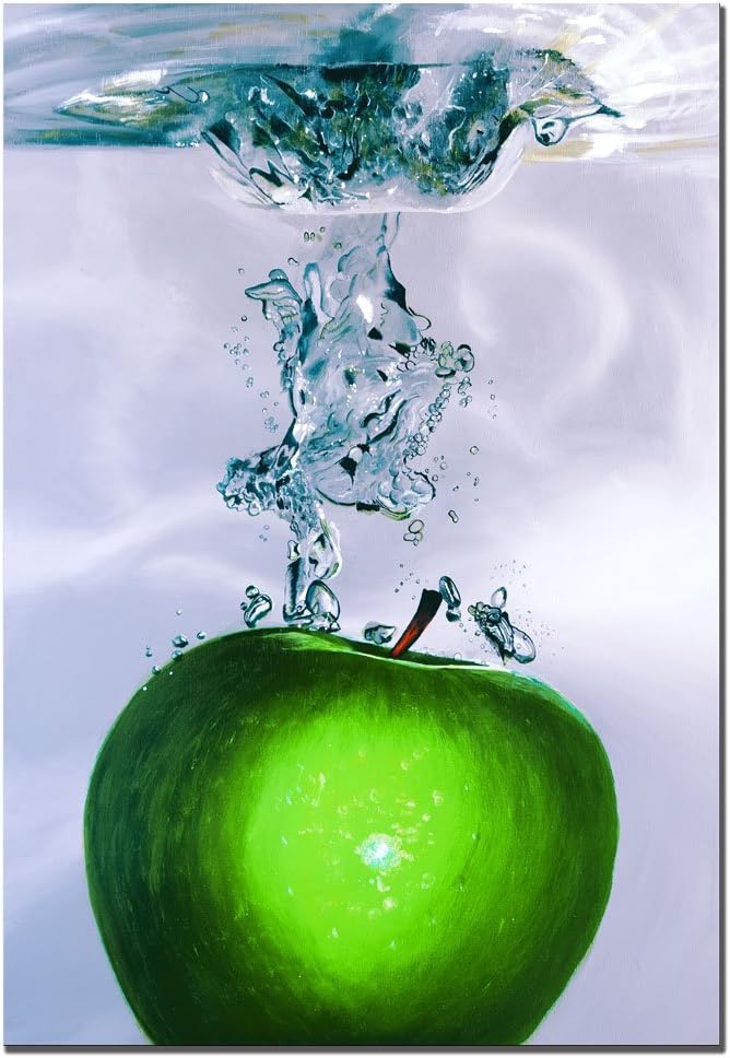 Apple Splash II by Roderic Stevens, 22x32-Inch Canvas Wall Art
