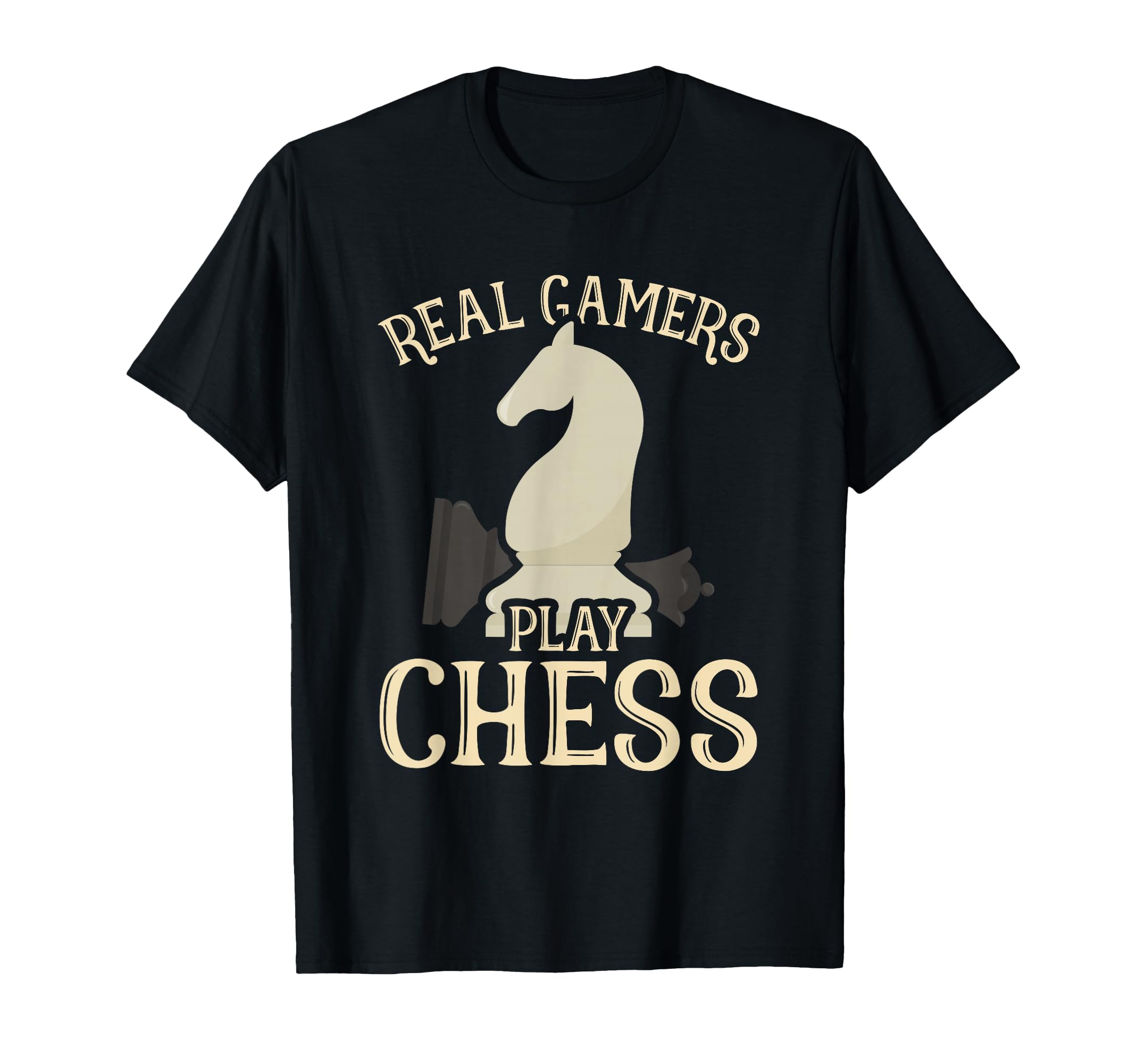 Real Gamers Play Chess Player White Chess Knight Club Lover T-Shirt