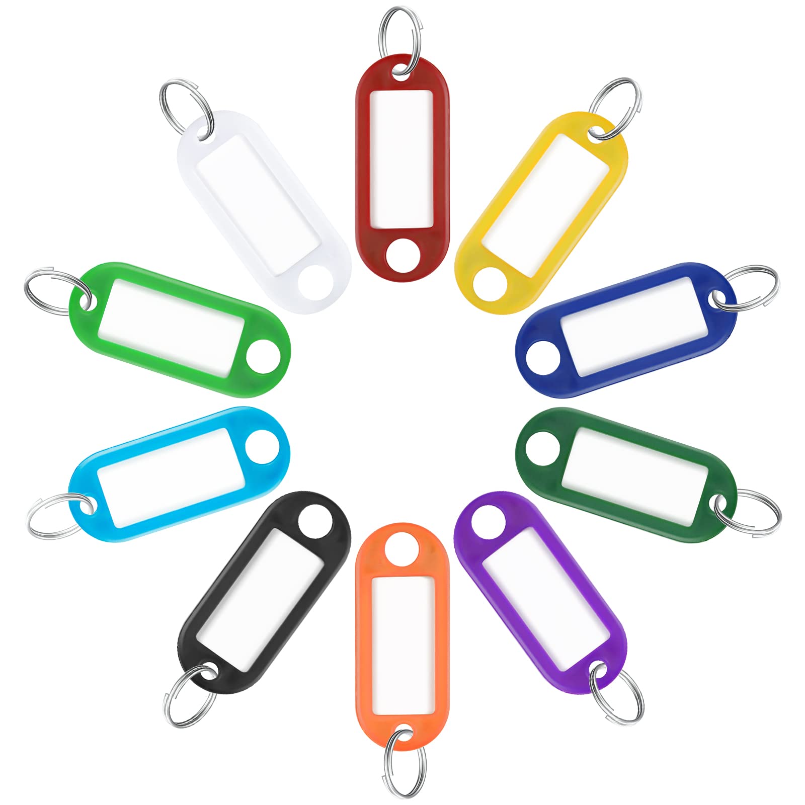 Photo 1 of Uniclife 40 Pack Tough Plastic Key Tags with Split Ring Label Window, Assorted Colors