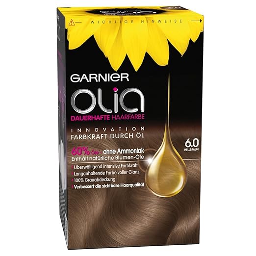 Garnier Olia Hair Colour 6.0 Light Brown Pack of 1 Amazon.co.uk Beauty