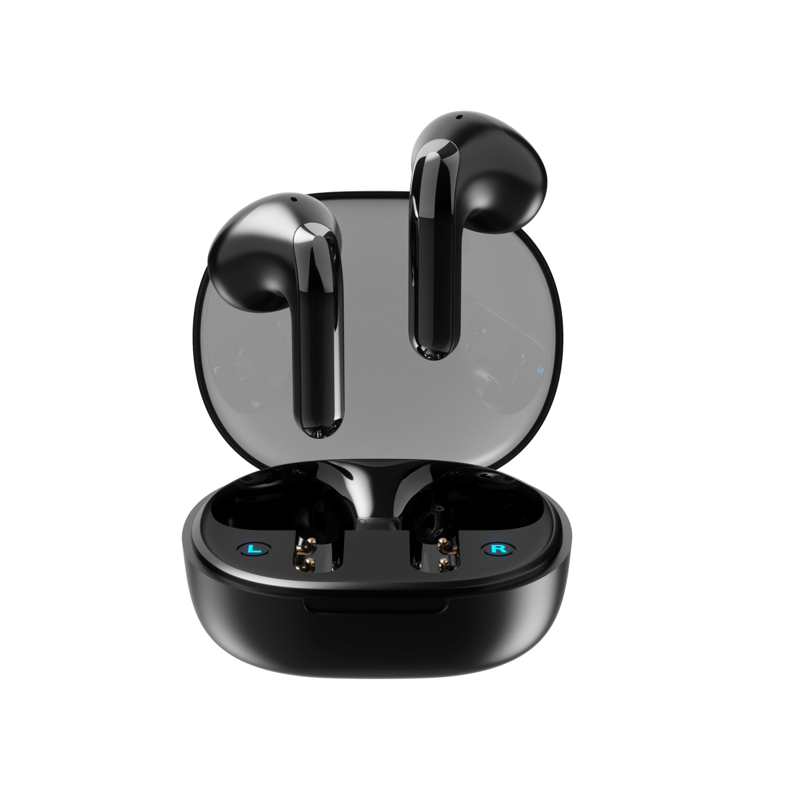 URIZONS Bluetooth In-Ear Headphones – with Microphone Wireless TWS Bluetooth 5.3 Earbuds for Sports Travel with USB C Charging Cable – Black