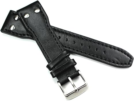 Sulla Pilot IW - Correa de reloj de piel para hombre (22 mm), color negro