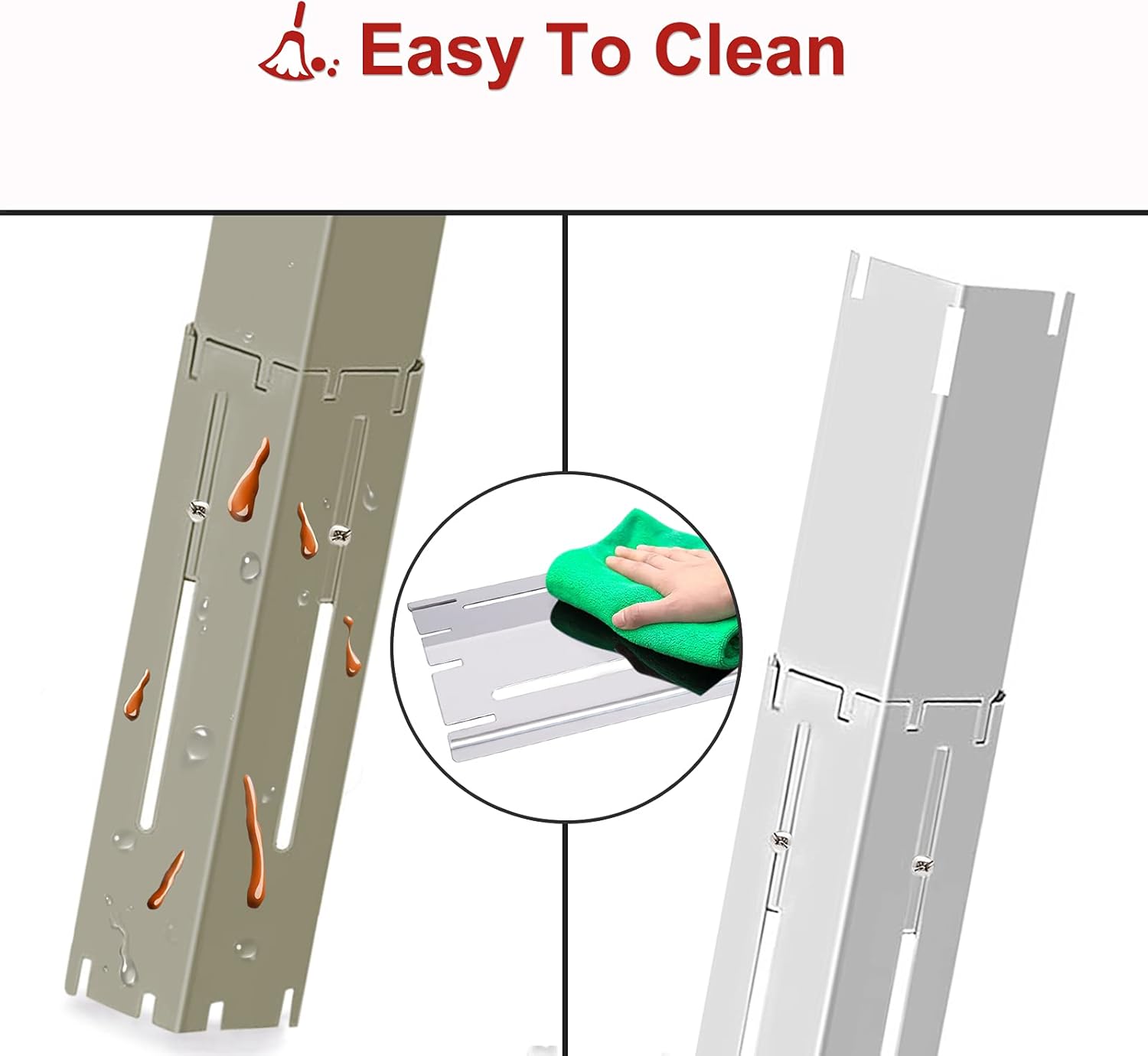 Universal Grill Heat Plates Heat Tents Heat Shields for Gas Grill, Adjustable Barbecue BBQ Grill Flame Tamers Burner Covers Heat Deflectors, Stainless Steel Gas Grill Replacement Parts, 5-Pack : Garden & Outdoor